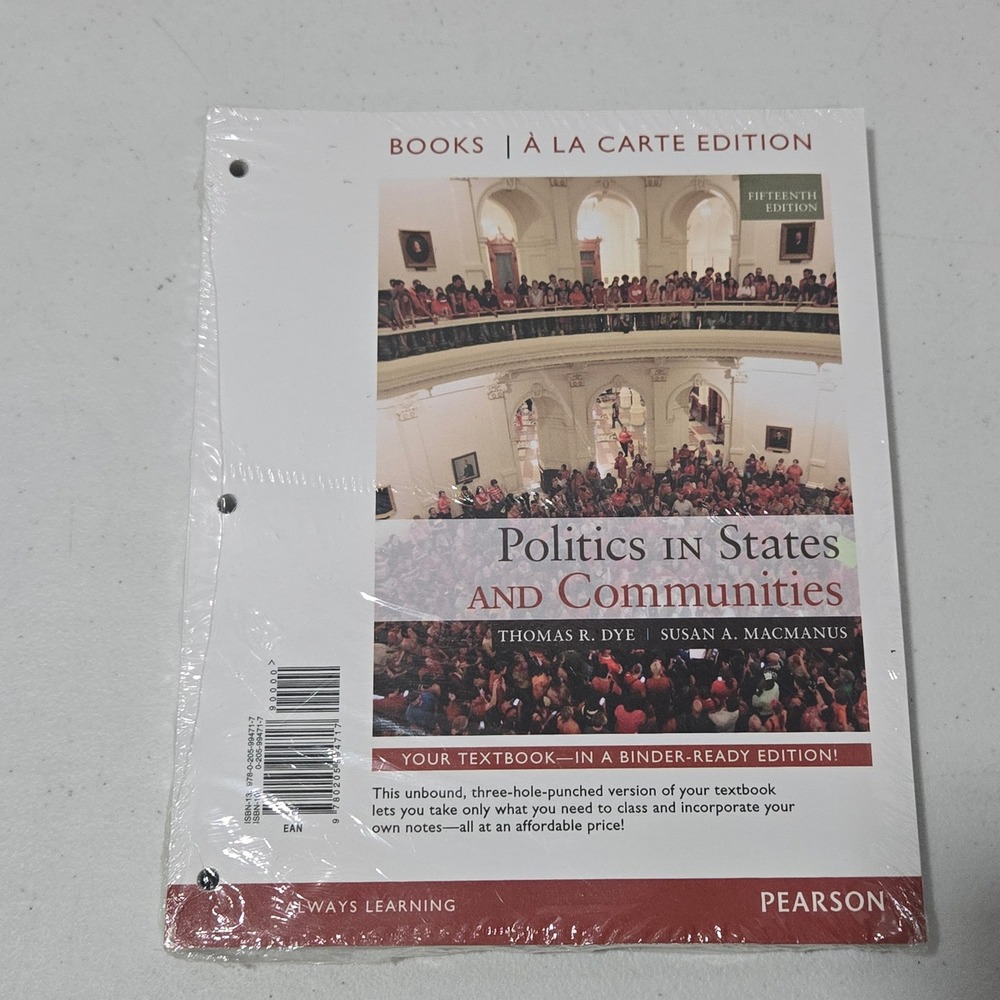 Politics in States and Communities 15th Ed Thomas Dye Susan Macmanus Pearson New